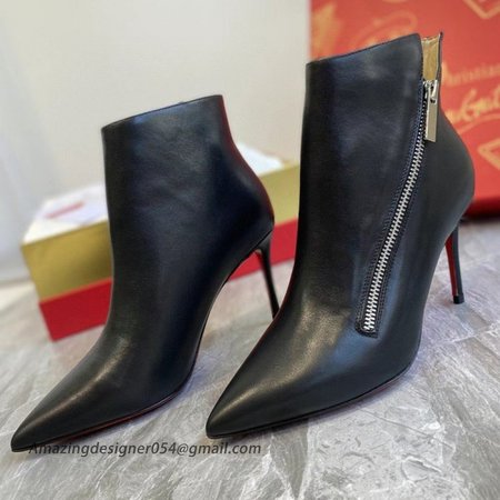 Christian Louboutin Birgikate 85mm Ankle Boots In Black Leather