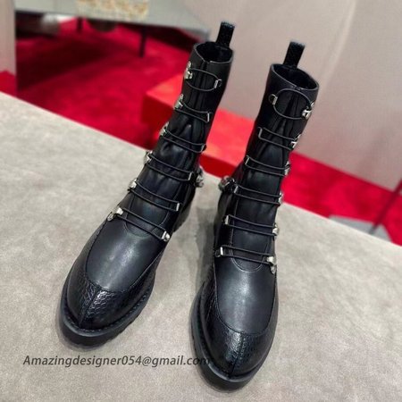 Christian Louboutin Black Horse Guarda Flat Ankle Boots