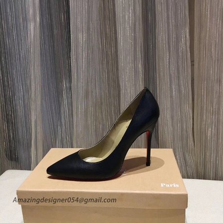 Christian Louboutin Black Lambskin Kate 100mm Pumps