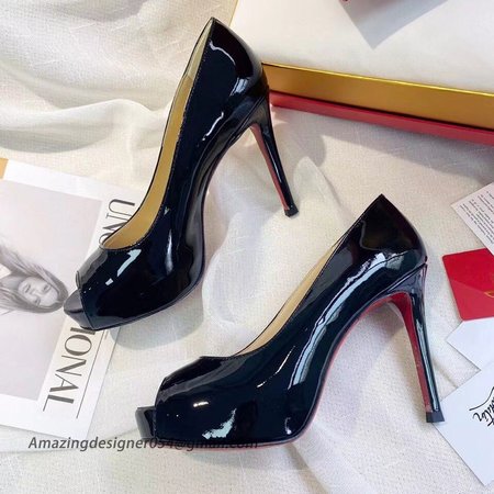 Christian Louboutin Black Patent New Very Prive 100mm Pumps