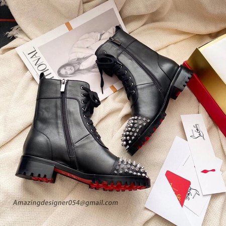 Christian Louboutin Black Ts Croc Flat Ankle Boots