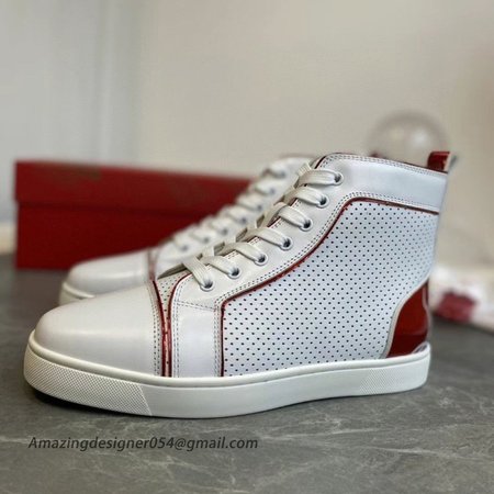 Christian Louboutin Fun Louis Woman Flat Sneakers In White Calfskin