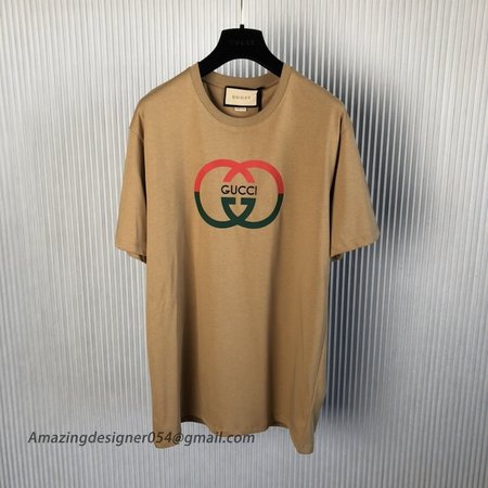 Gucci Cotton jersey printed T-shirt ?Camel ?771758