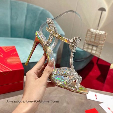 Christian Louboutin Goldora 100mm Silver Sandals with Spikes