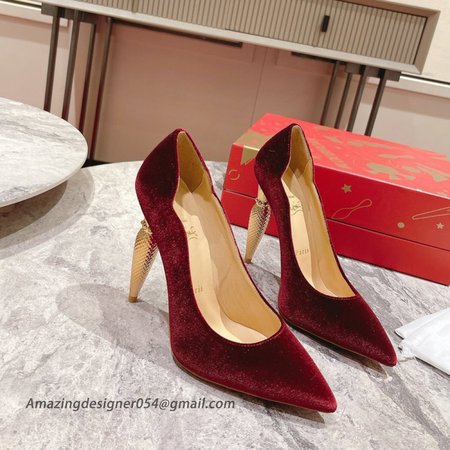 Christian Louboutin Lipchick Pumps 100mm In Red Velvet