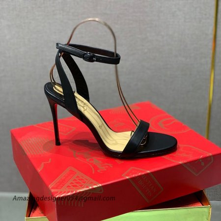 Christian Louboutin Loubigirl 100mm Sandals In Black Lambskin