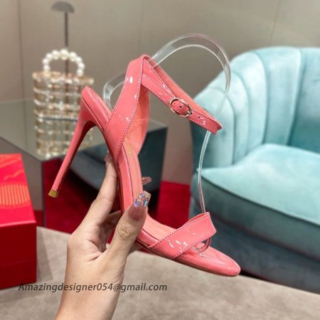 Christian Louboutin Loubigirl 100mm Sandals In Pink Patent Leather