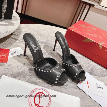 Christian Louboutin Me Dolly Spike 85MM Sandals In Black Lambskin