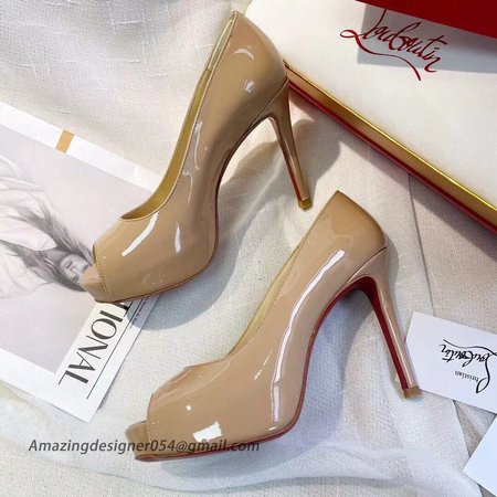 Christian Louboutin Nude Patent New Very Prive 100mm Pumps