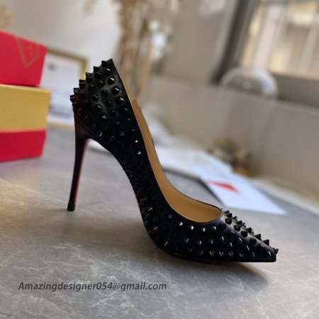 Christian Louboutin Pigalle Spikes 120mm Pumps In Black Lambskin