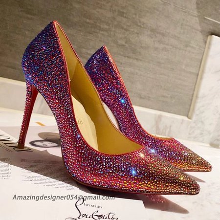 Christian Louboutin Red Kate Strass Degrade Pumps 100mm