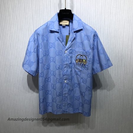 Gucci Jumbo GG cotton jacquard bowling shirt ?734123