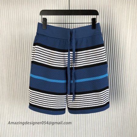 BUR Stripe Print Nylon Shorts Blue