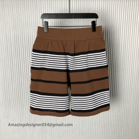 BUR Stripe Print Nylon Shorts Brown