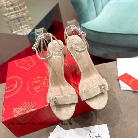 Christian Louboutin Umberta 100mm Sandals In Beige Suede