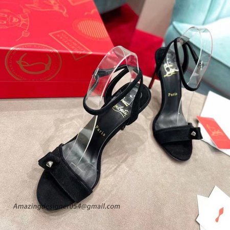 Christian Louboutin Umberta 100mm Sandals In Black Suede