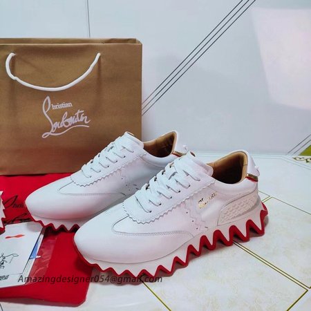 Christian Louboutin Women's Loubishark Sneakers In White Leather