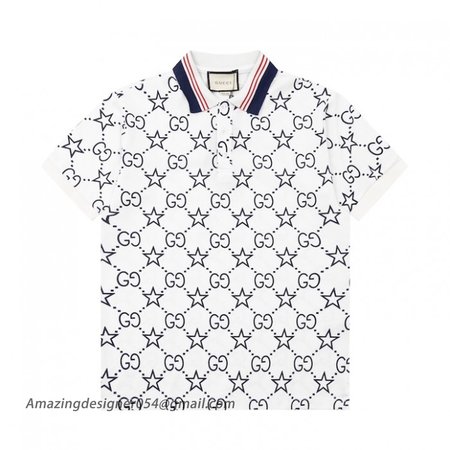 Gucci GG and stars stretch cotton polo White