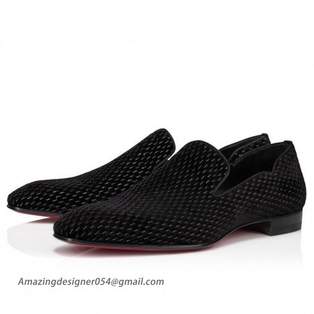 Christian Louboutin Dandy Chick Loafers Velvet Black