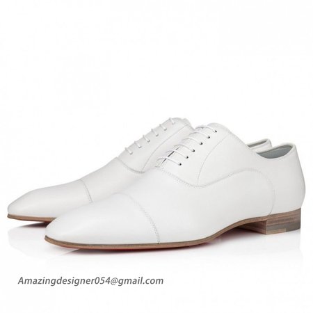 Christian Louboutin Greggo Oxfords Nappa Leather White