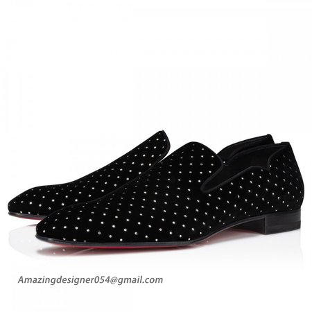 Christian Louboutin Dandy Chick Plum Strass Loafers Black