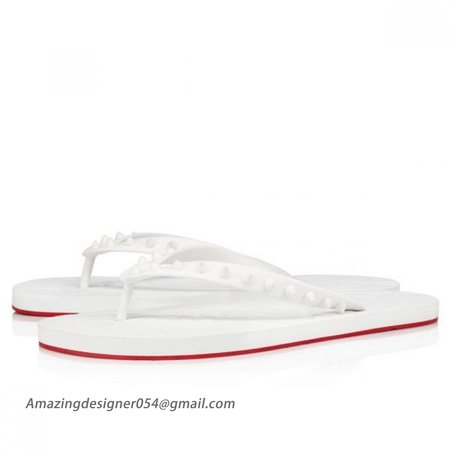 Christian Louboutin Loubi White Rubber Flip Flop