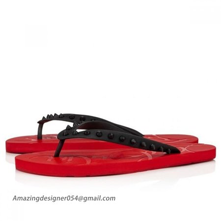 Christian Louboutin Red/Black/loubi Rubber Flip Flop