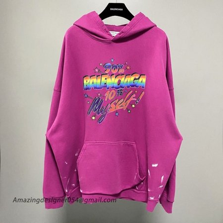 Balenciaga 90/10 Hoodie Wide Fit in Fuchsia