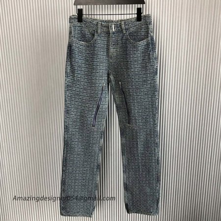 Givenchy Jeans in 4G denim with zips Blue