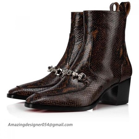 Christian Louboutin Boot Mayerswing Dark Brown/silver Calf