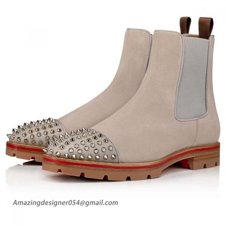 Christian Louboutin Boot Melon Spikes Sasso/silver Calf