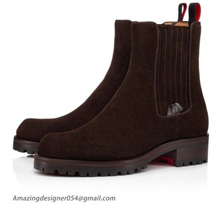 Christian Louboutin Boot Motok Flat Dark Brown Calf