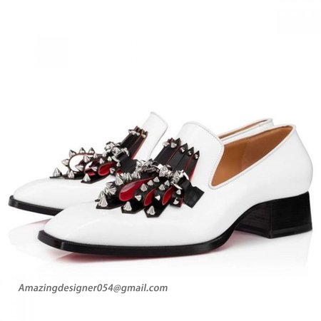 Christian Louboutin Loafers Chinchin Swing Bianco/black Calf