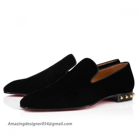 Christian Louboutin Loafers Marquees Black/gold 1n Velvet