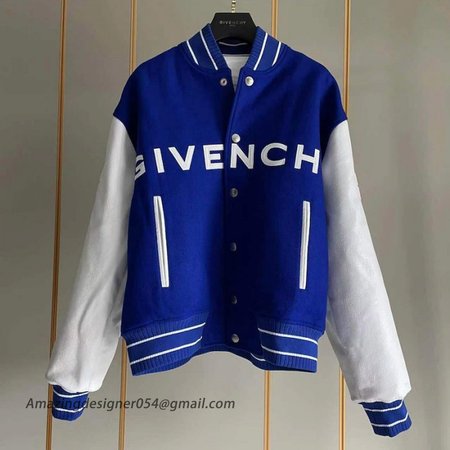 Givenchy contrasting-sleeves bomber jacket blue