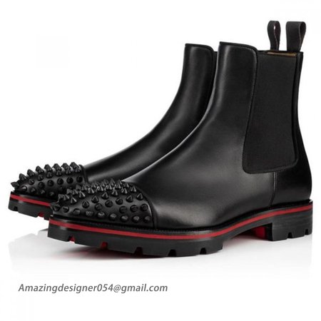 Christian Louboutin Boot Melon Spikes Black/black Mat Calf