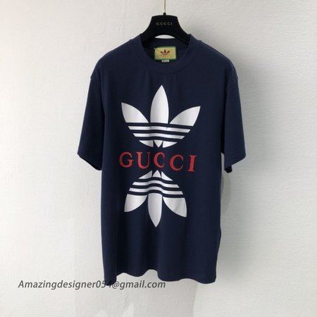 adidas x Gucci cotton jersey T-shirt Blue