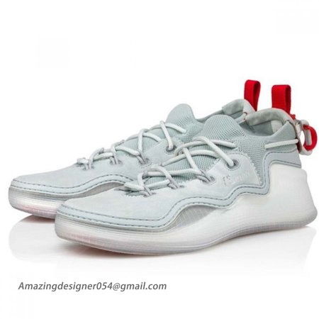 Christian Louboutin Arpoador White/Grey Ecume Veau Velours Sneaker