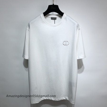 CD Icon' T-Shirt, Relaxed Fit White Cotton Jersey