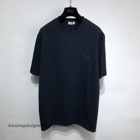 CD Icon' T-Shirt, Relaxed Fit Navy Cotton Jersey