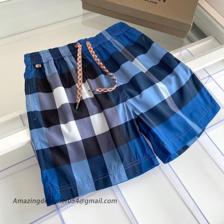 BUR Check Drawcord Swim Shorts Blue