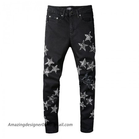 Amiri Bandana Star Jean Clay Black