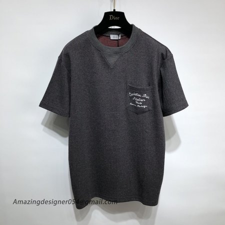 Christian Dior Atelier T-Shirt Black Wool and Cotton Jersey