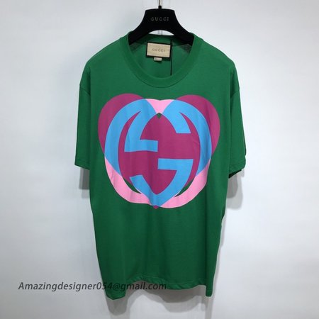 Gucci Interlocking G heart T-Shirt Green