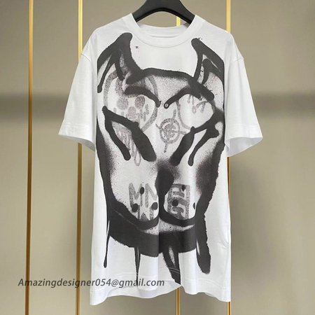 Givenchy Oversized t-shirt with tag effect dog print White