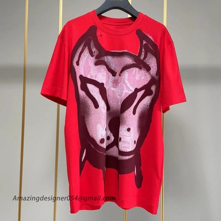 Givenchy Oversized t-shirt with tag effect dog print Red