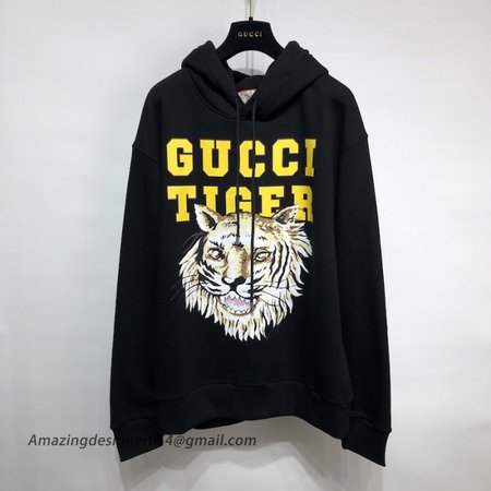 Gucci Tiger Logo cotton sweatshirt Black