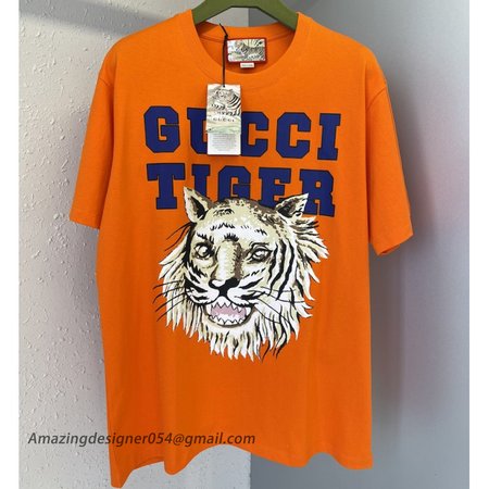 Gucci Tiger cotton T-shirt Orange