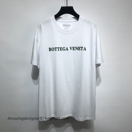 B V Logo Letter Cotton Jersey T-Shirt White