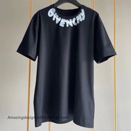 Givenchy Oversized T shirt with Tag Effect Prints Black